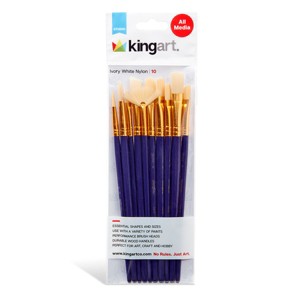 KINGART Bristle Brush Set 10 pc - 1 of 3
