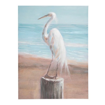 Beachcombers 31.5"H x 1.18"L x 23.6"W Egret Wall Art Décor
