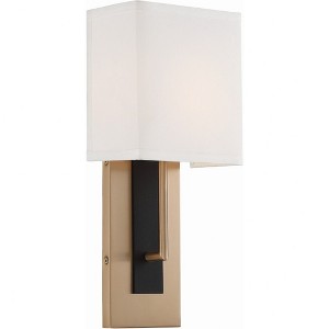 Crystorama Lighting Brent 1 - Light Sconce in  Vibrant Gold/Black Forged - 1 of 4