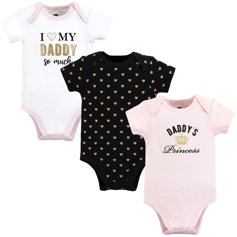 Hudson Baby Infant Girl Cotton Bodysuits, Daddys Princess, 1 of 7