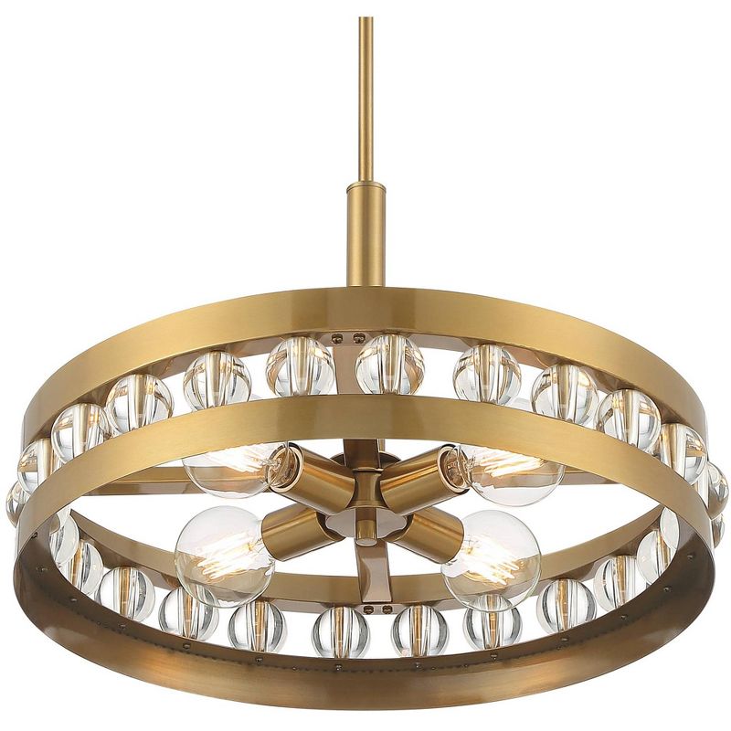 Stiffel Artyom Warm Gold Ring Pendant Chandelier 21 1/2" Wide Modern Clear Crystal Balls 4-Light Fixture for Dining Room House Foyer Kitchen Island, 4 of 10