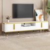 Whisen Luxury Minimalism TV Stand Entertainment Center for TVs Up to 85" with Cabinets and Drawers - 2 of 4