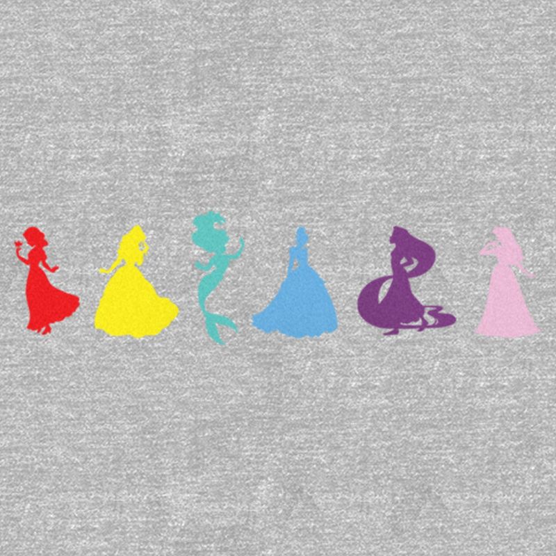 Girl's Disney Colorful Princesses Silhouettes T-Shirt, 2 of 6