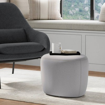 WyndenHall 18" Brea Contemporary Irregular Ottoman