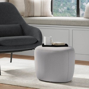 WyndenHall 18" Brea Contemporary Irregular Ottoman - 1 of 4