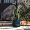 LuxenHome Blue and Green Ombre Round Decorative Ceramic Planter Pot - 4 of 4