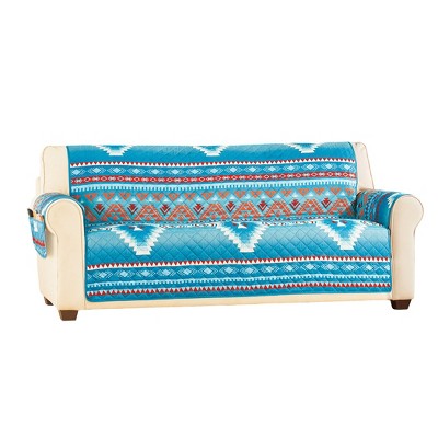 Collections Etc Quilted Turquoise Southwest Aztec Furniture Cover