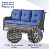 POCASSY 5 Piece Outdoor Conversation Furniture Set Wicker Sofa Seating Group with Cushions for Backyord, Garden, Pool - 3 of 4