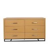 NicBex 6-Drawer Double Dresser,Modern Industrial Storage Chest of Drawers with Iron Base,Bedroom Dresser for Living Room,Closet,TV Stand Use - 2 of 4