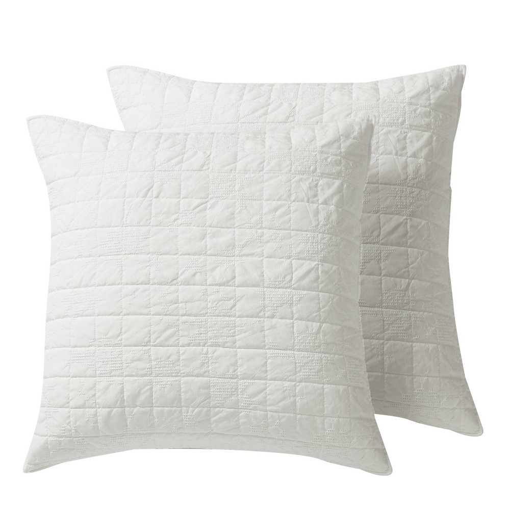 Photos - Pillowcase Euro 2pc Dara Sham Set White - Homthreads