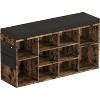 Shoe Bench with Cushion, Storage Bench with Adjustable Shelves - 2 of 4