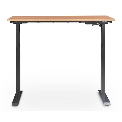 Sleek Adjustable Light Brown Wooden Ergonomic Standing Desk