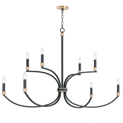 Maxim Lighting Charlton 8 - Light Chandelier in  Black/Antique Brass