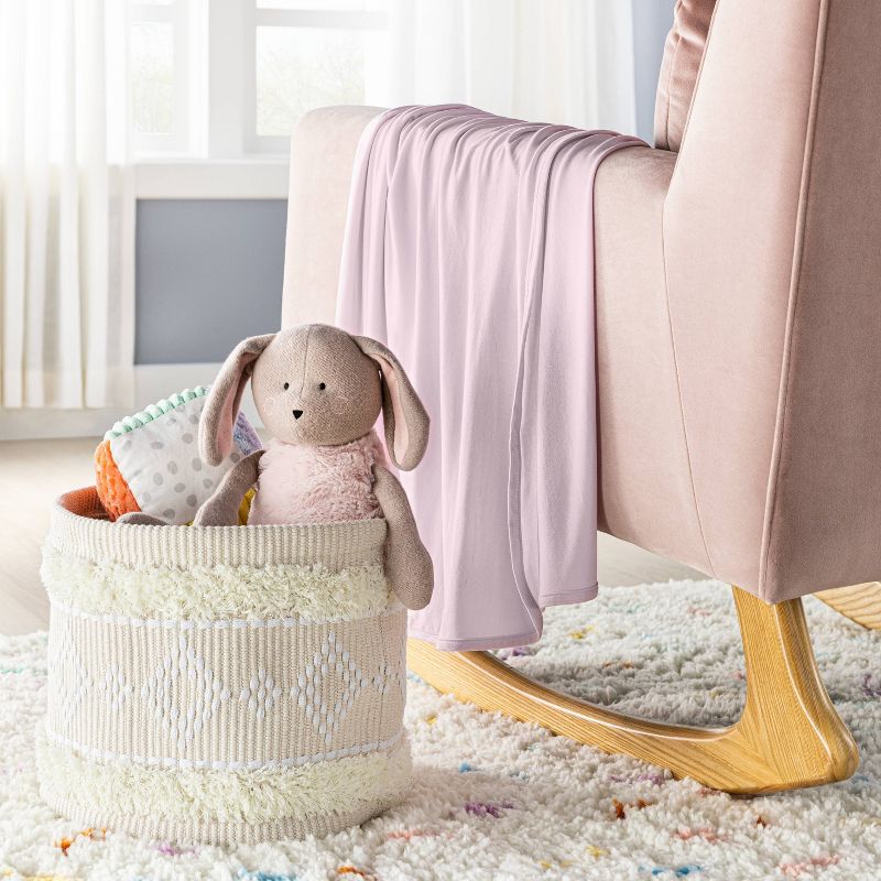 Rayon from Bamboo Swaddle Baby Blanket - Light Pink - Cloud Island&#8482;, 3 of 6