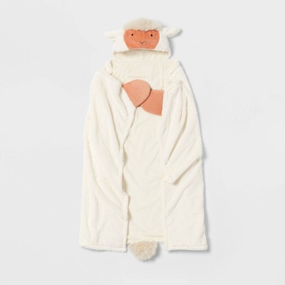 Sheep Kids' Hooded Blanket White - Pillowfort™