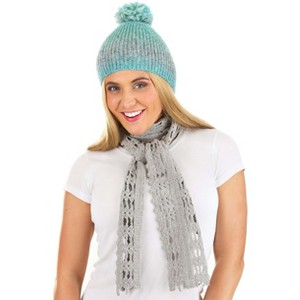 HalloweenCostumes.com One Size Women Womens Replica Luna Lovegood Winter Hat & Scarf Accessory Set, Gray/Blue - 1 of 4