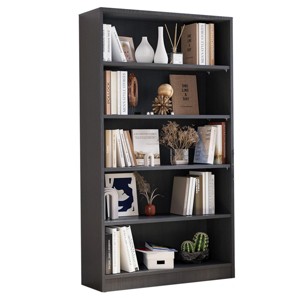 SEVOBAL Decorative Bookshelf 5 Shelf Adjustable Storage Bookcase Modern Wood Organizer for Living Room Bedroom Office, Gray, 11.6"*33"*59.8" - 1 of 4