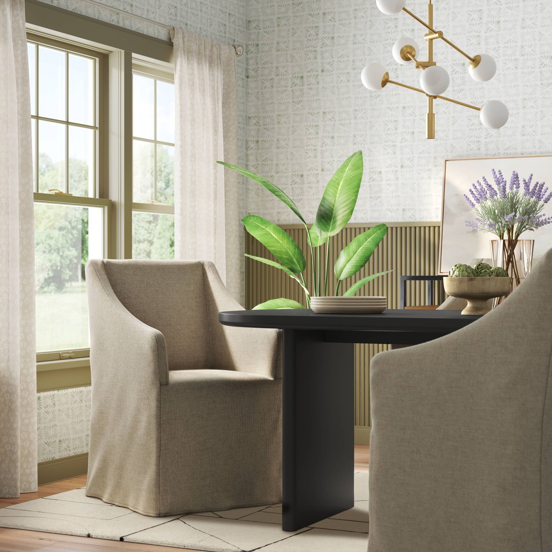 Replacement Slipcover Only for Sloped Arm Dining Chair in Performance Textured Weave Wheat - Threshold™