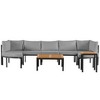 Outdoor Modular Sectional Sofa Set with Coffee Table, Ottoman, Cushions - 3 of 4