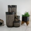 14" Resin Cascading Pillar Tabletop Fountain with LED Lights Gray - Alpine Corporation: Durable, Weatherproof Design, No Assembly Required - 3 of 4