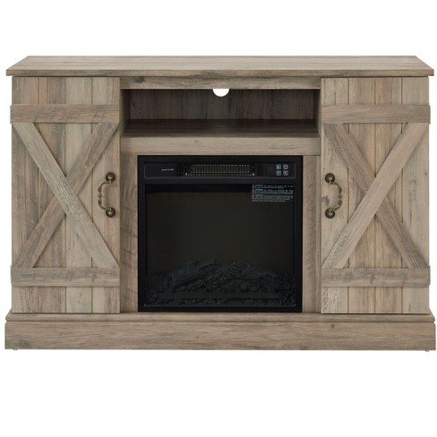 NicBex Farmhouse Fireplace TV Stand with 2 Doors & 18 Inch Fireplace Insert Entertainment Console Table for TVs Up to 50 Inch - image 1 of 4