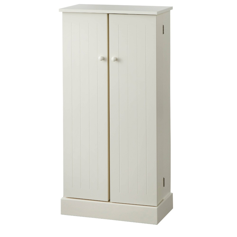 Utility Pantry Storage Cabinet White - Buylateral: Nautical Style, Laminated MDF, 3 Shelves