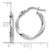 Black Bow Jewelry 14k White Gold Polished Twisted Round Hoop Earrings, 20mm (3/4 Inch) - 4 of 4