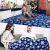 Christmas Throw Blanket | Navy Snowflake Christmas Fleece Blanket | Soft, Plush, Warm Winter Cabin Throw, 50x60 - 3 of 4