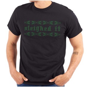 Ugly Christmas Sleighed It Pattern Graphic T Shirt Men or Women Brisco Brands - 1 of 4