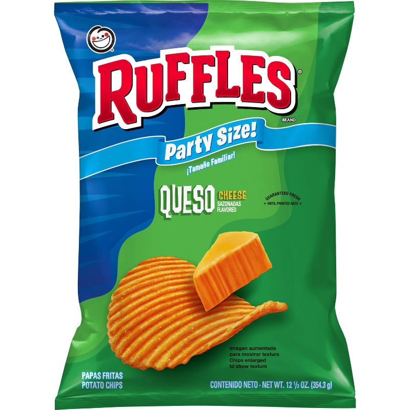 Ruffles Potato Chips Queso Party Size - 12.5oz, 1 of 4