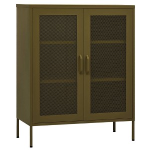 vidaXL Storage Cabinet Olive Green Steel 31.5x13.8x40.0 in - 1 of 4