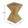 VisioGear Side Table, 18 Inch Outdoor Side Table, Geometric Pedestal Design for Balcony Porch Pool, Dark Yewllow, 12.5"*12.5"*18" - 3 of 4
