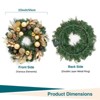 Pre-Lit Christmas Wreath 22 Inches Waterproof LED Wreath with Pinecones, Red Berries & Festive Ornaments for Front Door, Porch, Fireplace Decor - 2 of 4