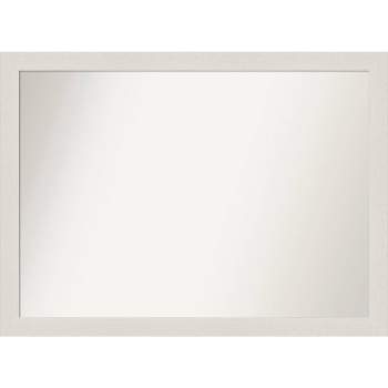 42" x 31" Non-Beveled Rustic Plank White Narrow Bathroom Wall Mirror - Amanti Art