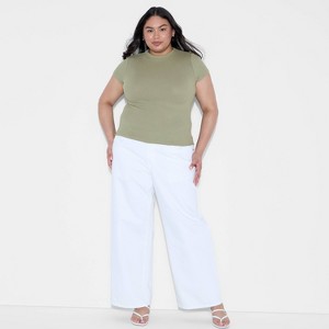 Women's Slim Fit Short Sleeve Mock Turtleneck T-Shirt - Wild Fable™ - 1 of 4