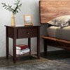 Costway 2PCS Nightstand Sofa End Side Table W/ Storage Drawer Bottom Shelf Espresso - 2 of 4