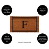 Evergreen Monogram Indoor Outdoor 100% Natural Coir Doormat 28" x 16" |  Letter  "F" - 2 of 4
