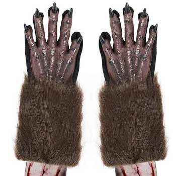 Skeleteen Adults Werewolf Hand Costume Gloves - Brown