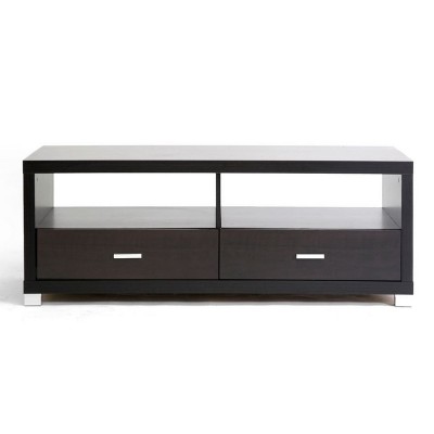 Derwent Modern TV Stand for TVs up to 50" with Drawers Dark Brown - Baxton Studio