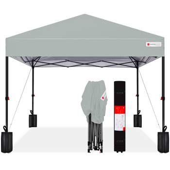 Best Choice Products 10x10ft Easy Setup Pop Up Canopy w/ 1-Button Setup, Wheeled Case, 4 Weight Bags