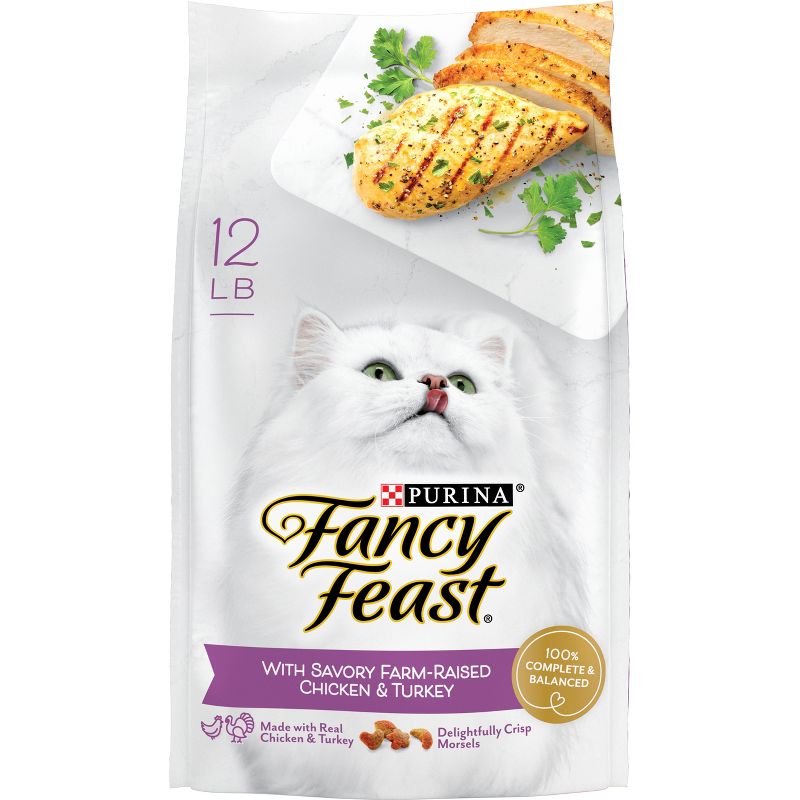 Fancy Feast Gourmet Savory Chicken and Turkey Dry Cat Food - 12lbs, 1 of 10