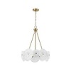 Rennnsan Brayden 6-Light Modern Brass Drum Round Chandelier with White Strie Glass - 3 of 4
