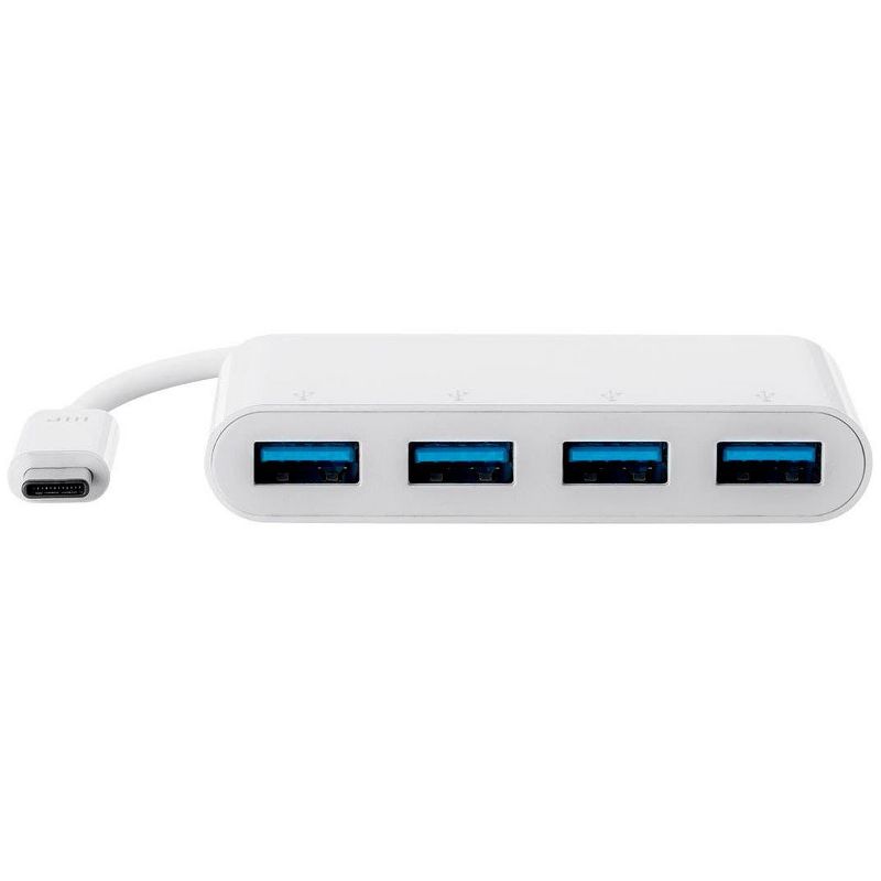 Monoprice USB-C to 4 Port USB-A 3.0 Adapter - White, Portable, Reversable Design, & Data Transfer Speeds Up To 5Gbps - Select Series, 3 of 5