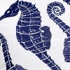 RightSide Designs Indigo Series Seahorse Pattern Embroidered Indoor/Outdoor Throw Pillow - 2 of 4