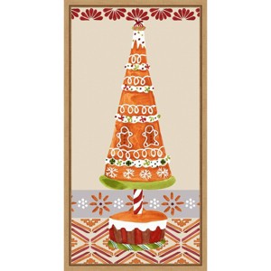 Amanti Art 14"x27" Gingerbread Wonderland II by Melissa Wang Framed Canvas Wall Art Print - 1 of 4