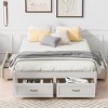 Okak Full/Queen Antique Wood Bed Frame with 6 Storage Drawers,Modern Classic Platform Bed for Bedroom,No Box Spring Needed - 2 of 4