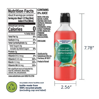 SodaStream 4pk 14.9 fl oz Classics Strawberry Watermelon Zero Drink Mix