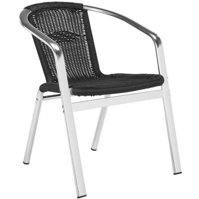 Wrangell Black Wicker and Aluminum Stacking Armchair Set