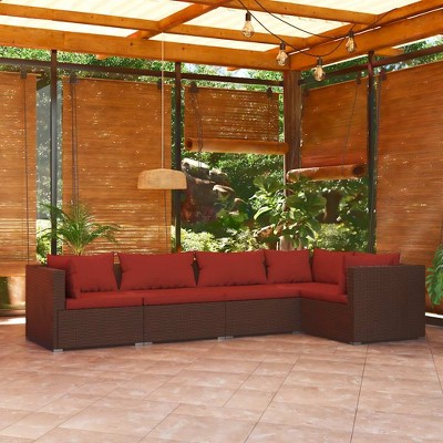 Garden Lounge Set Brown vidaXL