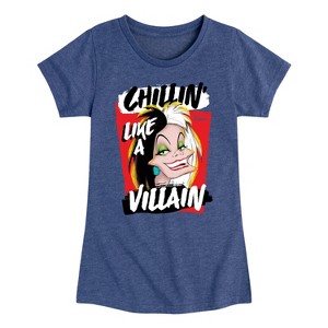 Girls' - Disney Villains - Cruella Chillin Like A Villain Fitted Short Sleeve Graphic T-Shirt - 1 of 4